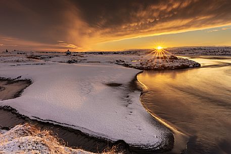 Sunrise in the South of Iceland, Iceland, Europe
